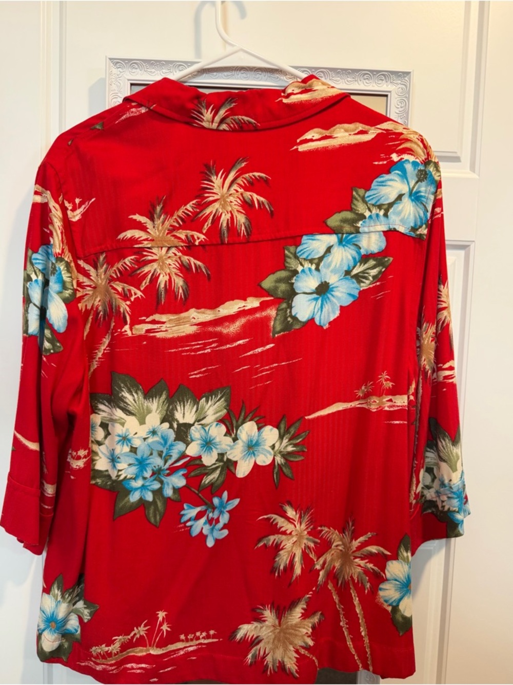 Vintage Red Floral Hawaiian Shirt Button-Up Sz large by Company Collection